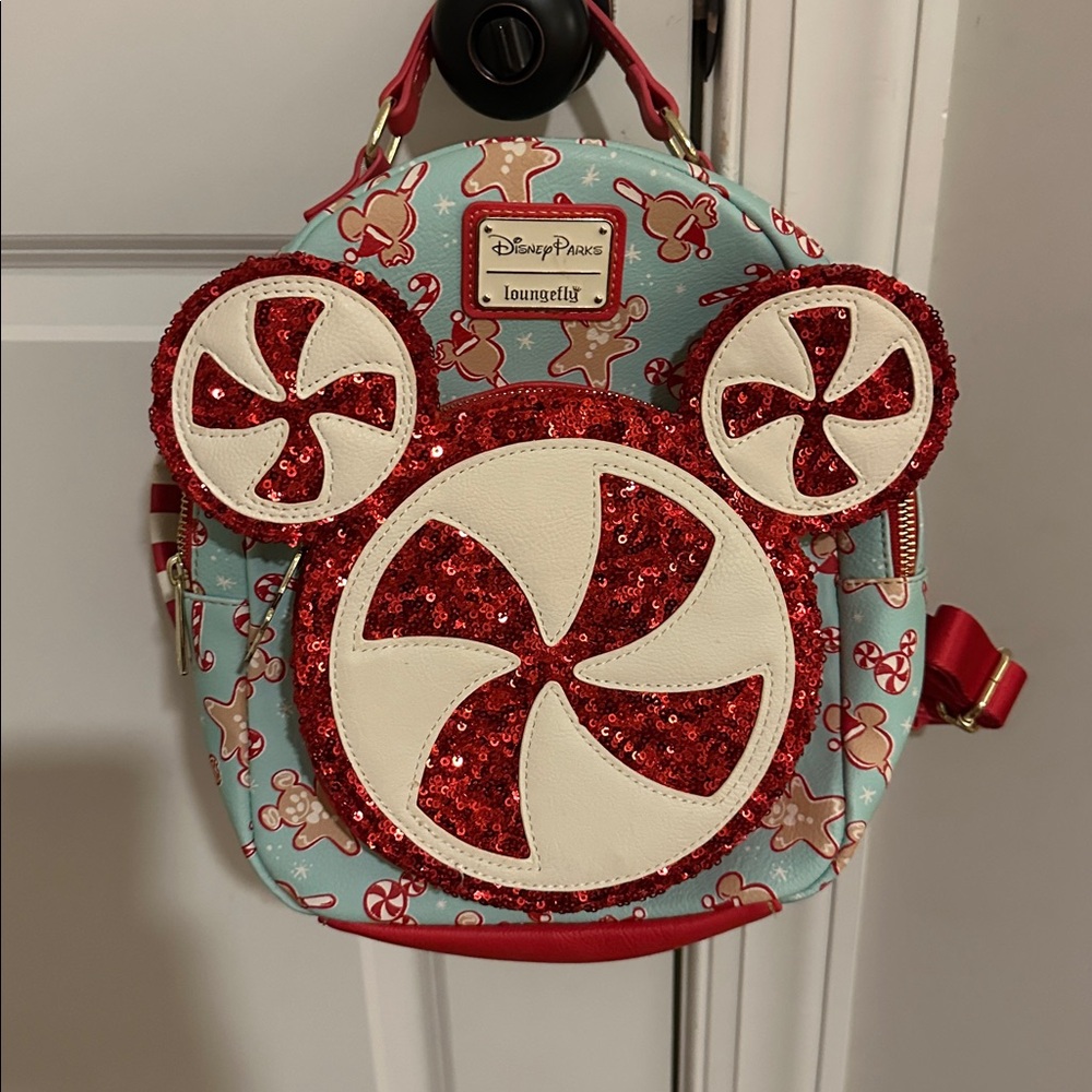 Loungefly Disney Christmas Red and White Backpack
